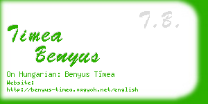 timea benyus business card