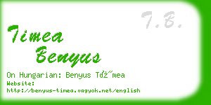 timea benyus business card